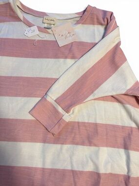 Lovely Melody Pink and White Striped Blouse Size Large